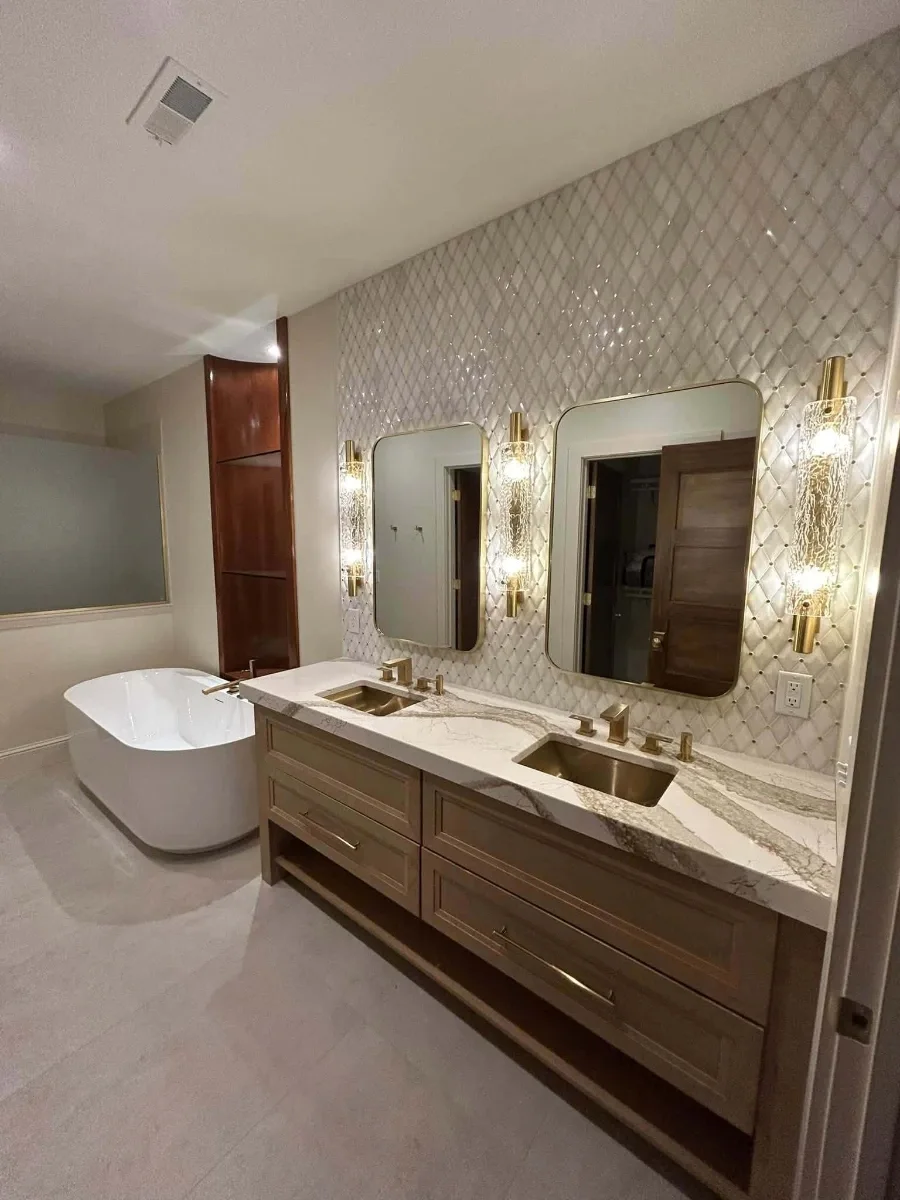 Luxury Master Bath — Double Vanity & Freestanding Tub — bathroom remodeling Conroe TX